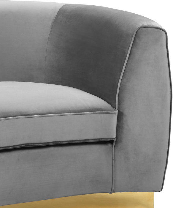 Julian Grey Velvet Sofa - Bargain Furniture (Detroit, MI)