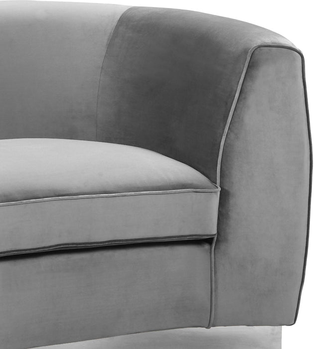 Julian Grey Velvet Sofa - Bargain Furniture (Detroit, MI)