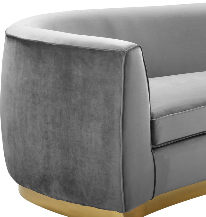 Julian Grey Velvet Sofa - Bargain Furniture (Detroit, MI)