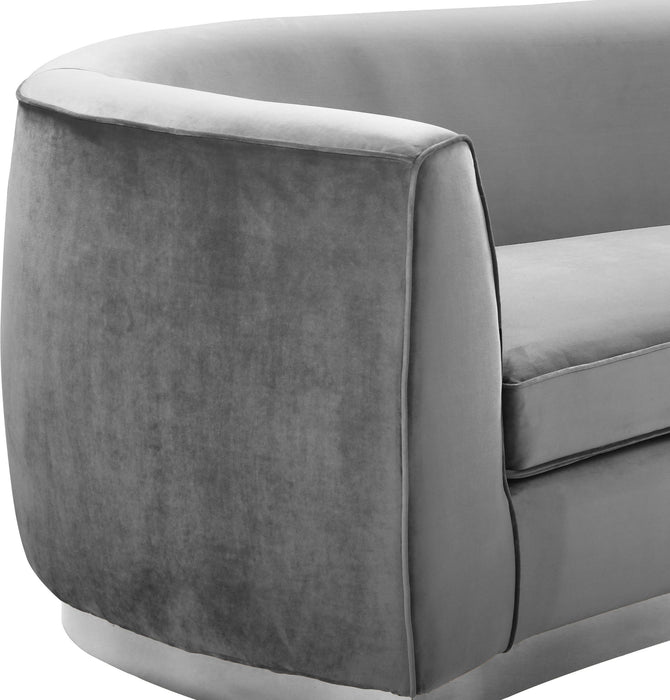 Julian Grey Velvet Sofa - Bargain Furniture (Detroit, MI)
