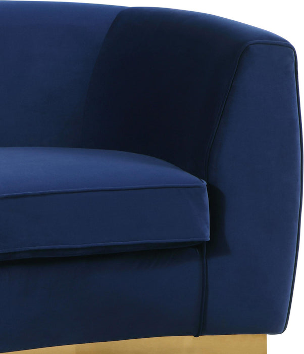 Julian Navy Velvet Loveseat - Bargain Furniture (Detroit, MI)
