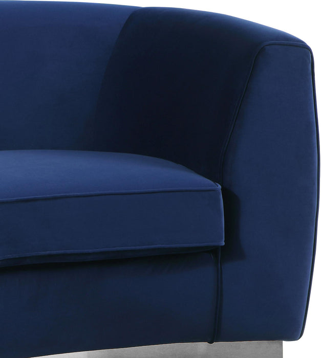Julian Navy Velvet Loveseat - Bargain Furniture (Detroit, MI)