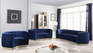 Julian Navy Velvet Loveseat - Bargain Furniture (Detroit, MI)