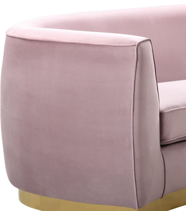 Julian Pink Velvet Loveseat - Bargain Furniture (Detroit, MI)