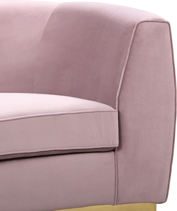Julian Pink Velvet Loveseat - Bargain Furniture (Detroit, MI)