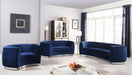 Julian Navy Velvet Loveseat - Bargain Furniture (Detroit, MI)