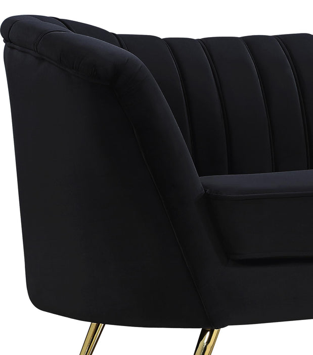 Margo Black Velvet Loveseat - Bargain Furniture (Detroit, MI)