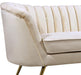 Margo Cream Velvet Loveseat - Bargain Furniture (Detroit, MI)