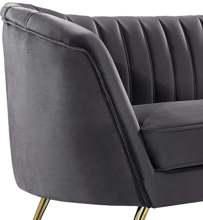 Margo Grey Velvet Sofa - Bargain Furniture (Detroit, MI)