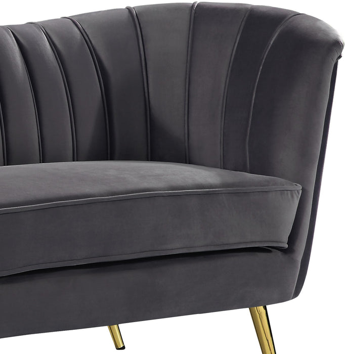 Margo Grey Velvet Sofa - Bargain Furniture (Detroit, MI)
