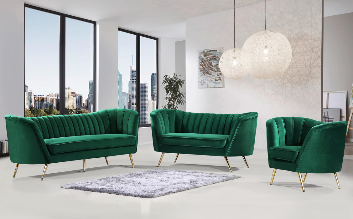 Margo Green Velvet Sofa - Bargain Furniture (Detroit, MI)