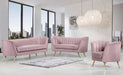 Margo Pink Velvet Loveseat - Bargain Furniture (Detroit, MI)
