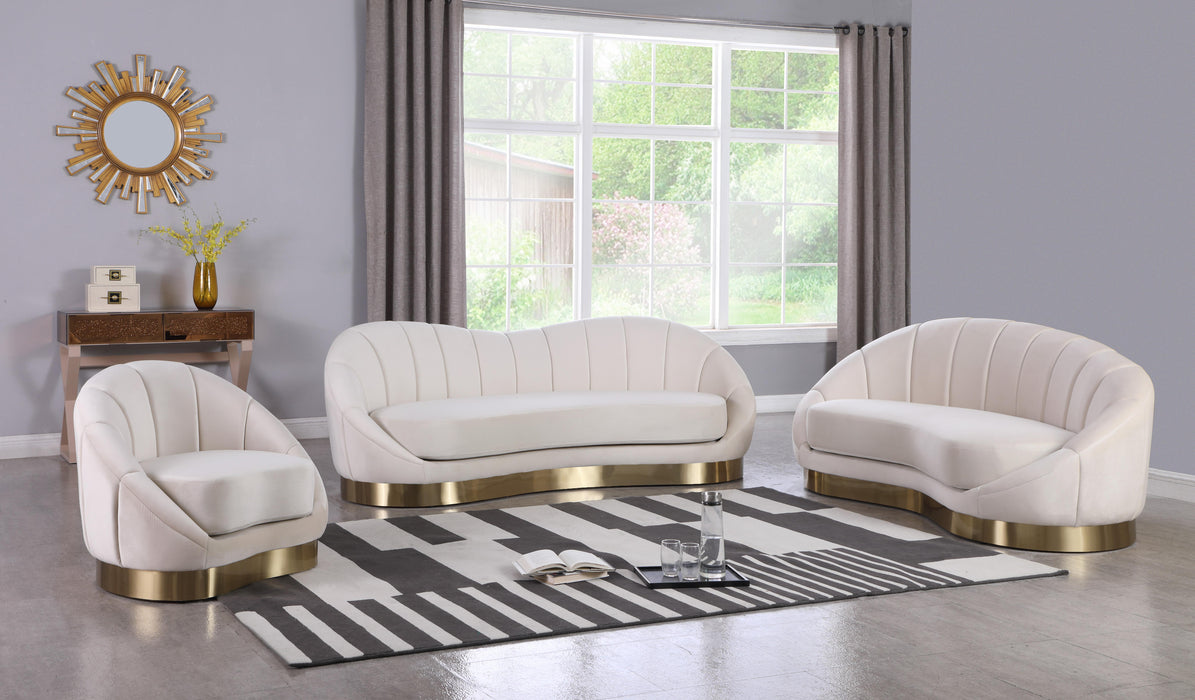 Shelly Cream Velvet Sofa - Bargain Furniture (Detroit, MI)
