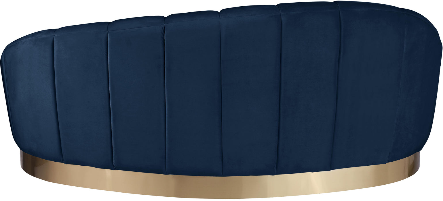 Shelly Navy Velvet Chaise