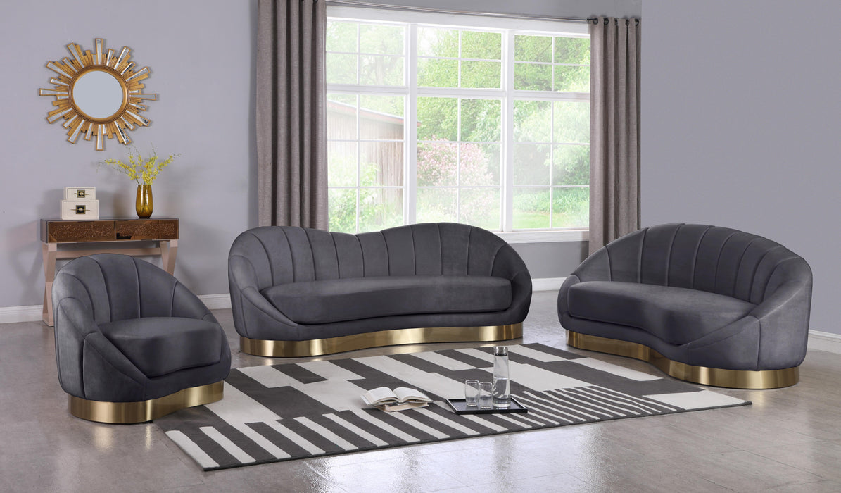 Shelly Grey Velvet Sofa - Bargain Furniture (Detroit, MI)