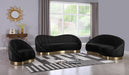 Shelly Black Velvet Sofa - Bargain Furniture (Detroit, MI)