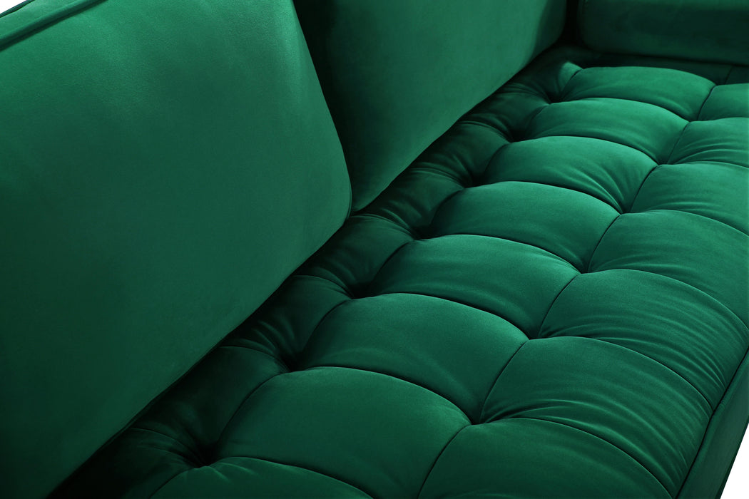 Emily Green Velvet Loveseat - Bargain Furniture (Detroit, MI)