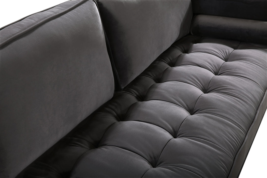 Emily Grey Velvet Sofa