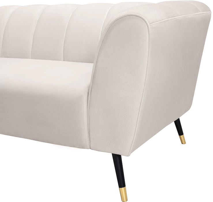 Beaumont Cream Velvet Sofa - Bargain Furniture (Detroit, MI)