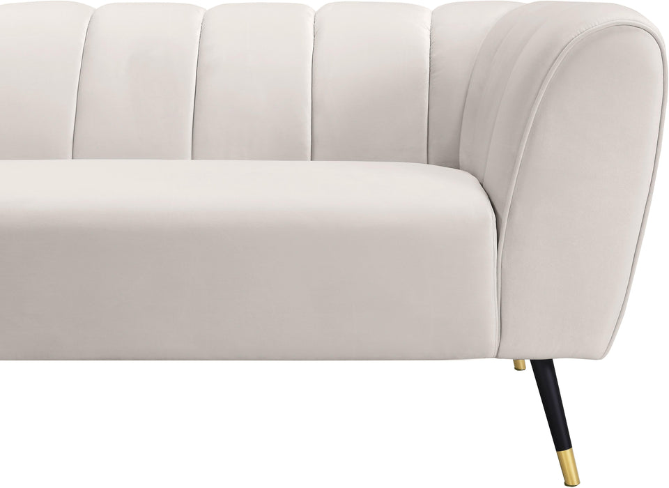 Beaumont Cream Velvet Sofa - Bargain Furniture (Detroit, MI)