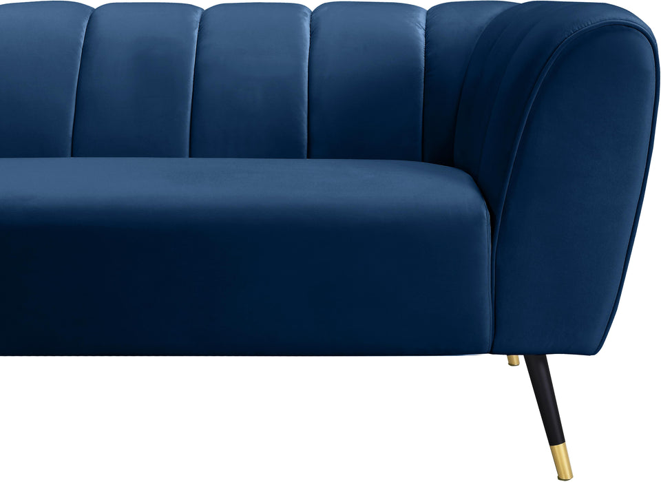 Beaumont Navy Velvet Sofa - Bargain Furniture (Detroit, MI)