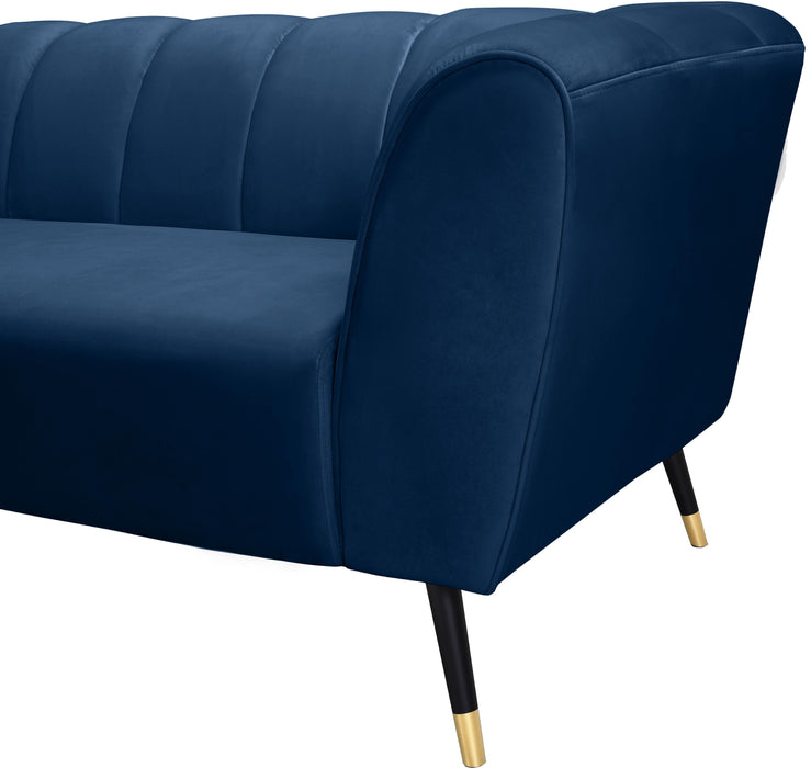 Beaumont Navy Velvet Sofa - Bargain Furniture (Detroit, MI)