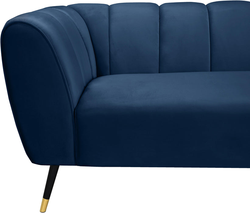 Beaumont Navy Velvet Sofa - Bargain Furniture (Detroit, MI)