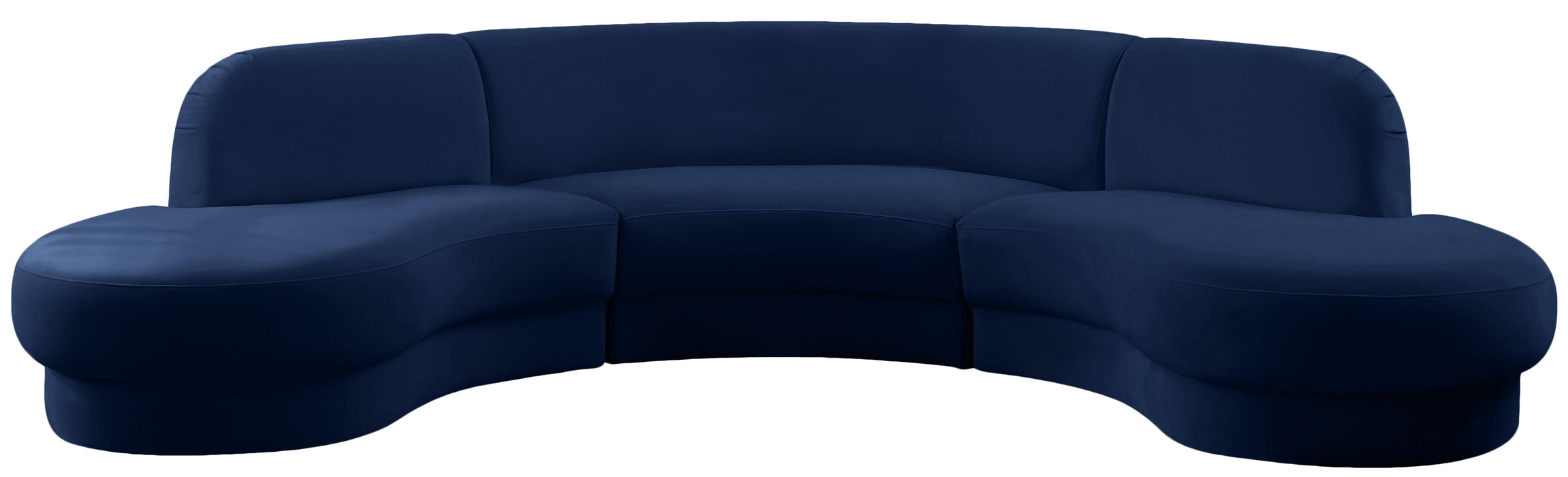 Rosa Navy Velvet 3pc. Sectional (3 Boxes)