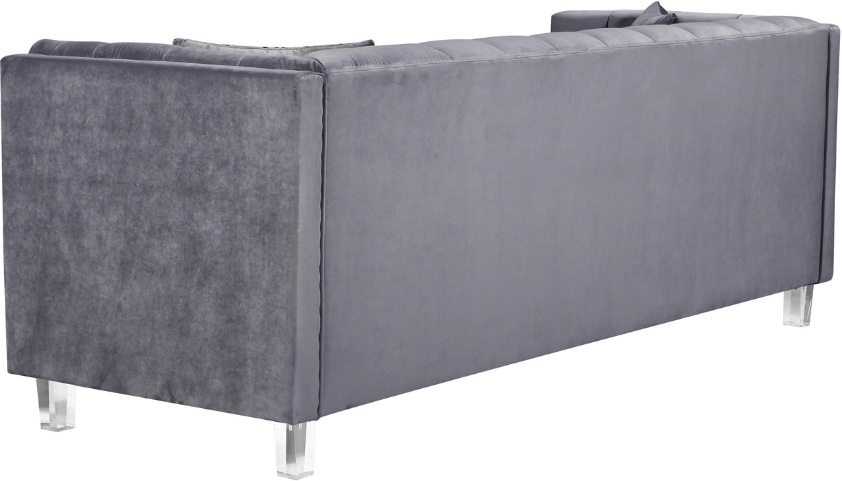 Mariel Grey Velvet Sofa - Bargain Furniture (Detroit, MI)