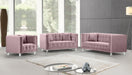 Mariel Pink Velvet Loveseat - Bargain Furniture (Detroit, MI)