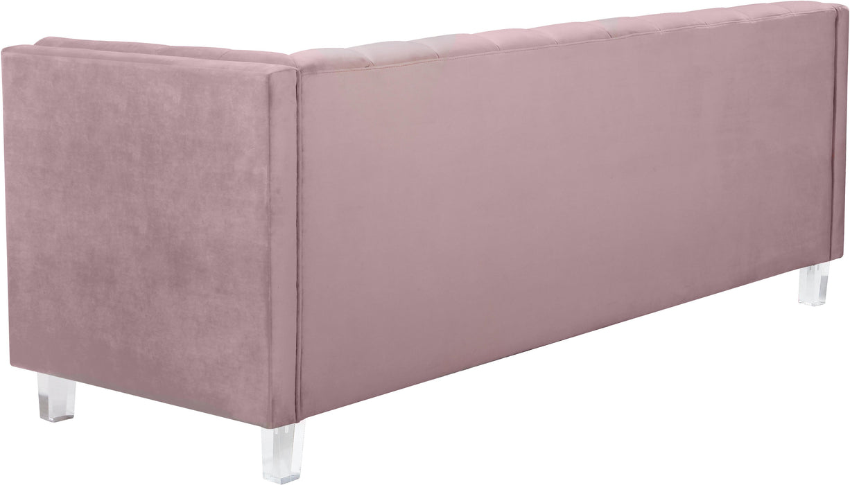 Mariel Pink Velvet Loveseat