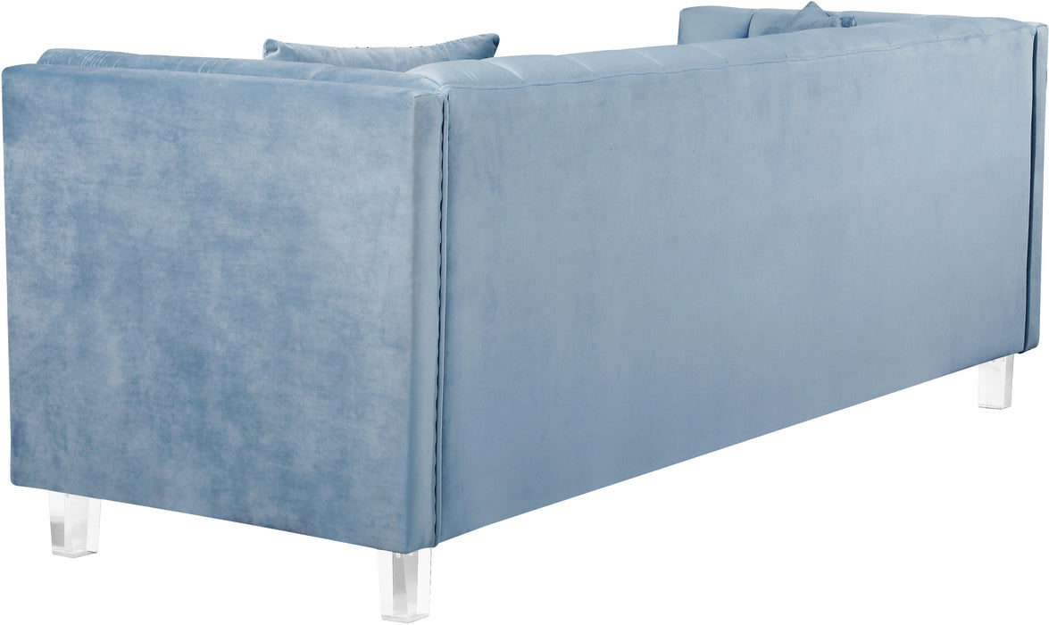 Mariel Sky Blue Velvet Sofa - Bargain Furniture (Detroit, MI)