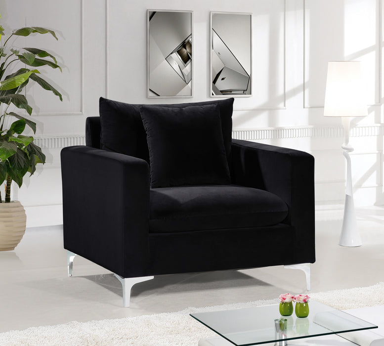 Naomi Black Velvet Chair