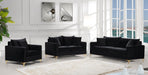 Naomi Black Velvet Sofa - Bargain Furniture (Detroit, MI)