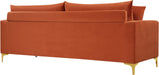 Naomi Cognac Velvet Sofa - Bargain Furniture (Detroit, MI)