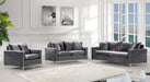 Naomi Grey Velvet Sofa - Bargain Furniture (Detroit, MI)