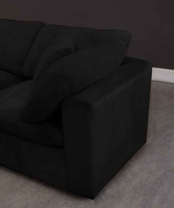 Cozy Black Velvet Cloud Modular Sectional - Bargain Furniture (Detroit, MI)