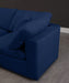 Cozy Navy Velvet Cloud Modular Armless Sofa - Bargain Furniture (Detroit, MI)