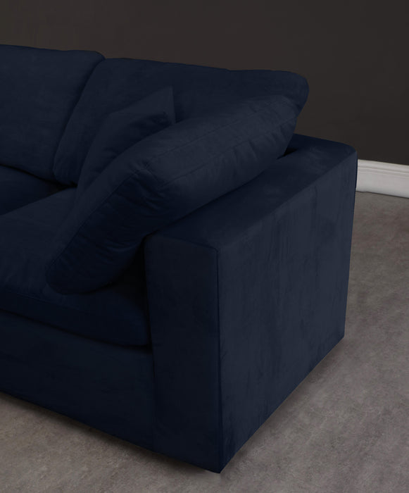 Cozy Navy Velvet Cloud Modular Sofa - Bargain Furniture (Detroit, MI)