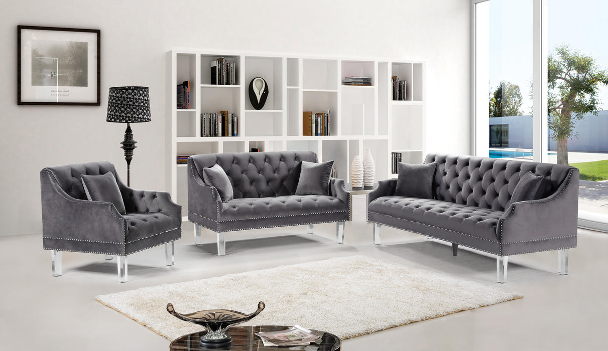 Roxy Grey Velvet Sofa - Bargain Furniture (Detroit, MI)