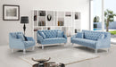 Roxy Sky Blue Velvet Sofa - Bargain Furniture (Detroit, MI)