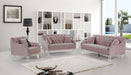 Roxy Pink Velvet Loveseat - Bargain Furniture (Detroit, MI)