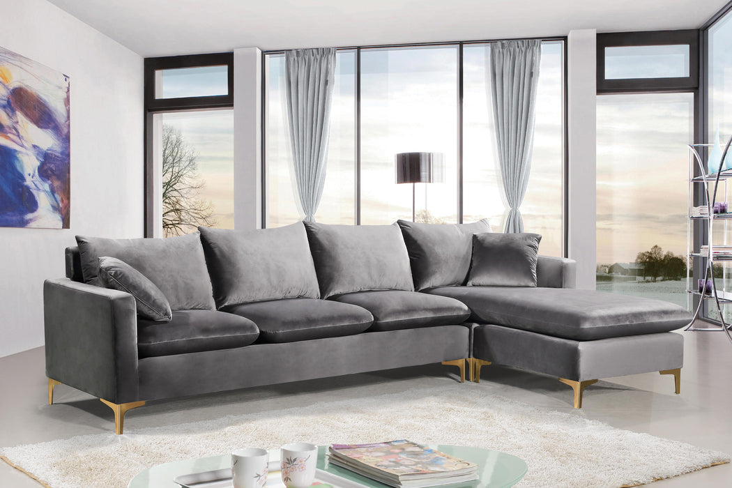 Naomi Grey Velvet 2pc. Reversible Sectional