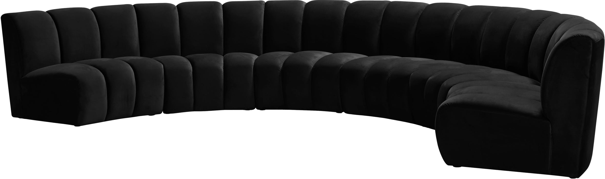 Infinity Black Velvet 6pc. Modular Sectional