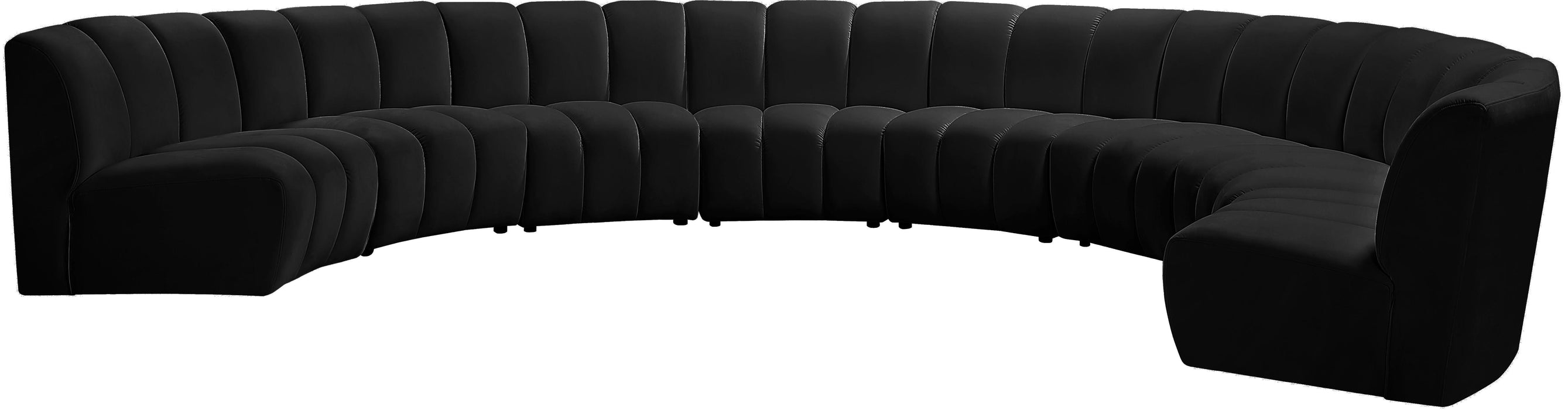 Infinity Black Velvet 8pc. Modular Sectional