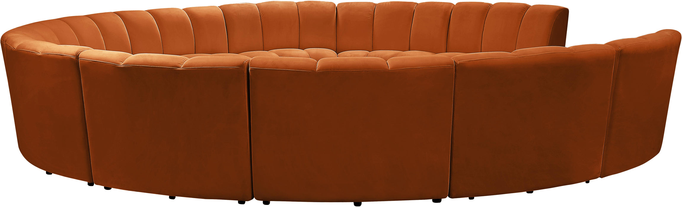 Infinity Cognac Velvet 11pc. Modular Sectional