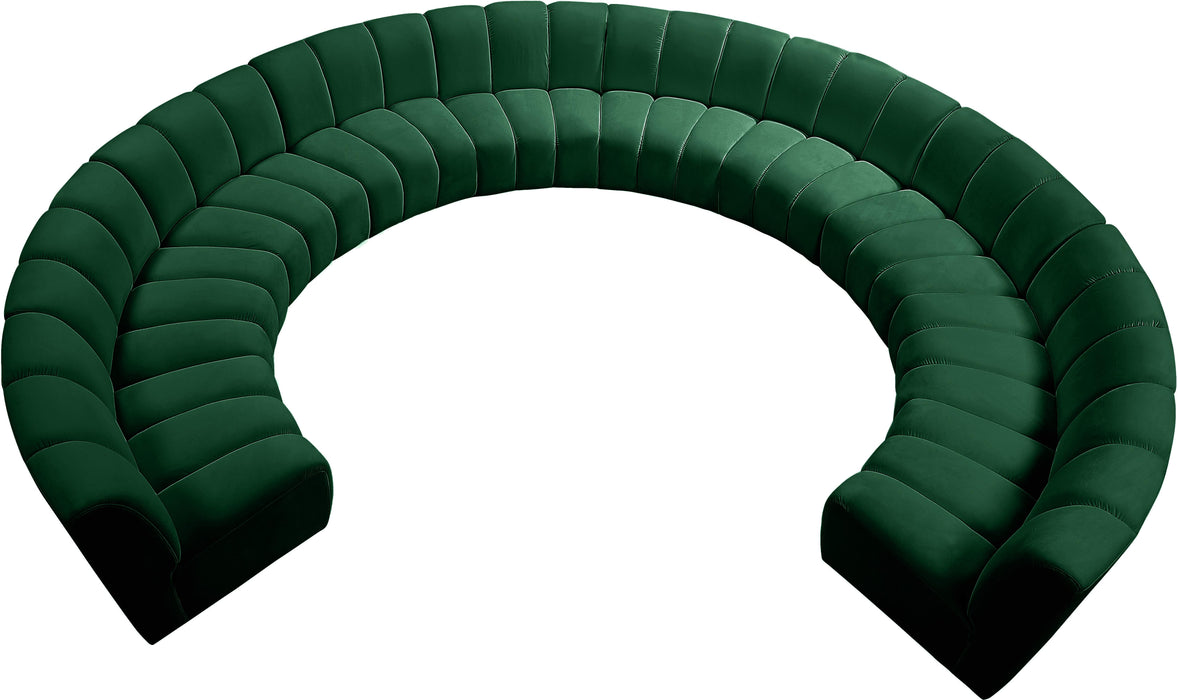 Infinity Green Velvet 10pc. Modular Sectional