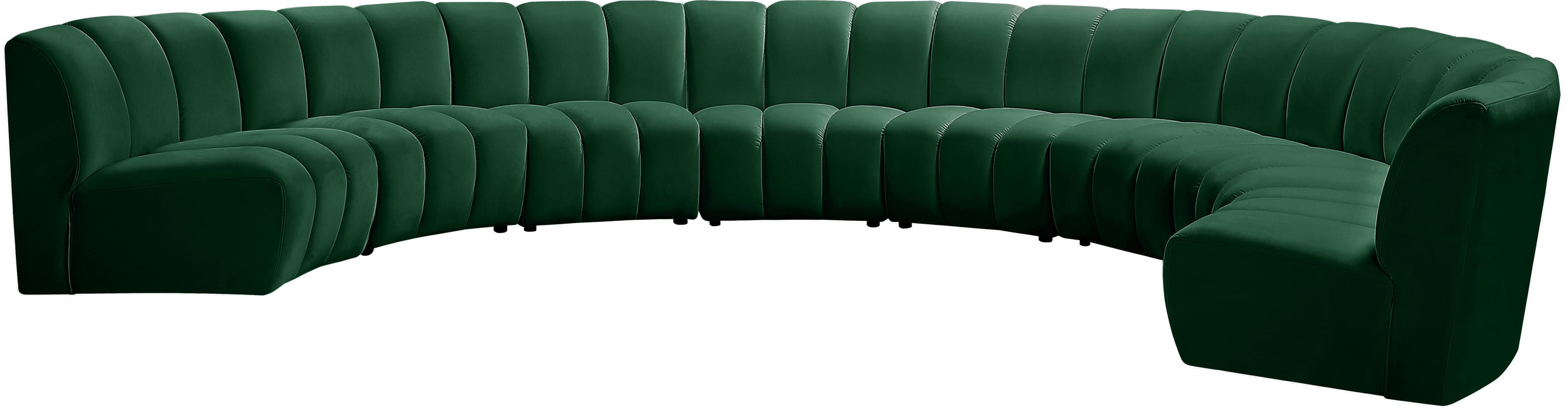 Infinity Green Velvet 8pc. Modular Sectional