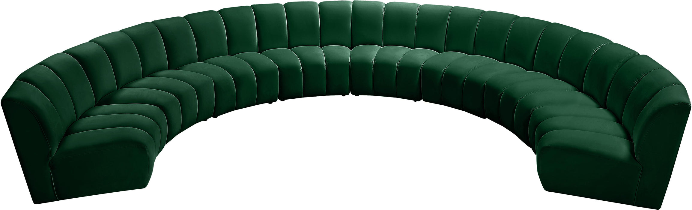 Infinity Green Velvet 8pc. Modular Sectional