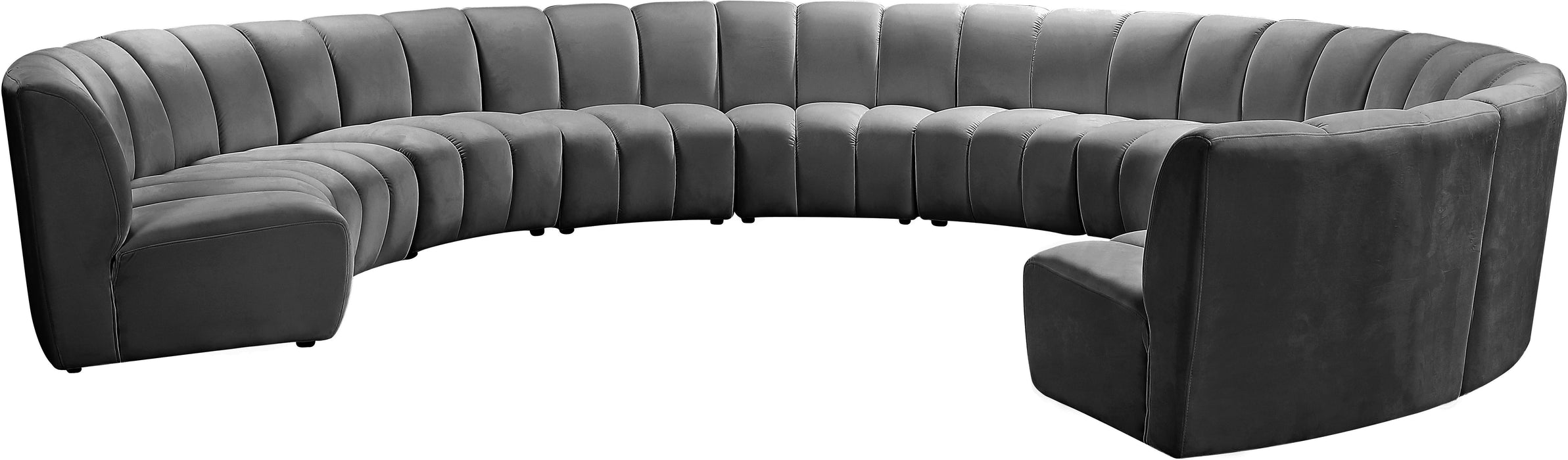 Infinity Grey Velvet 10pc. Modular Sectional